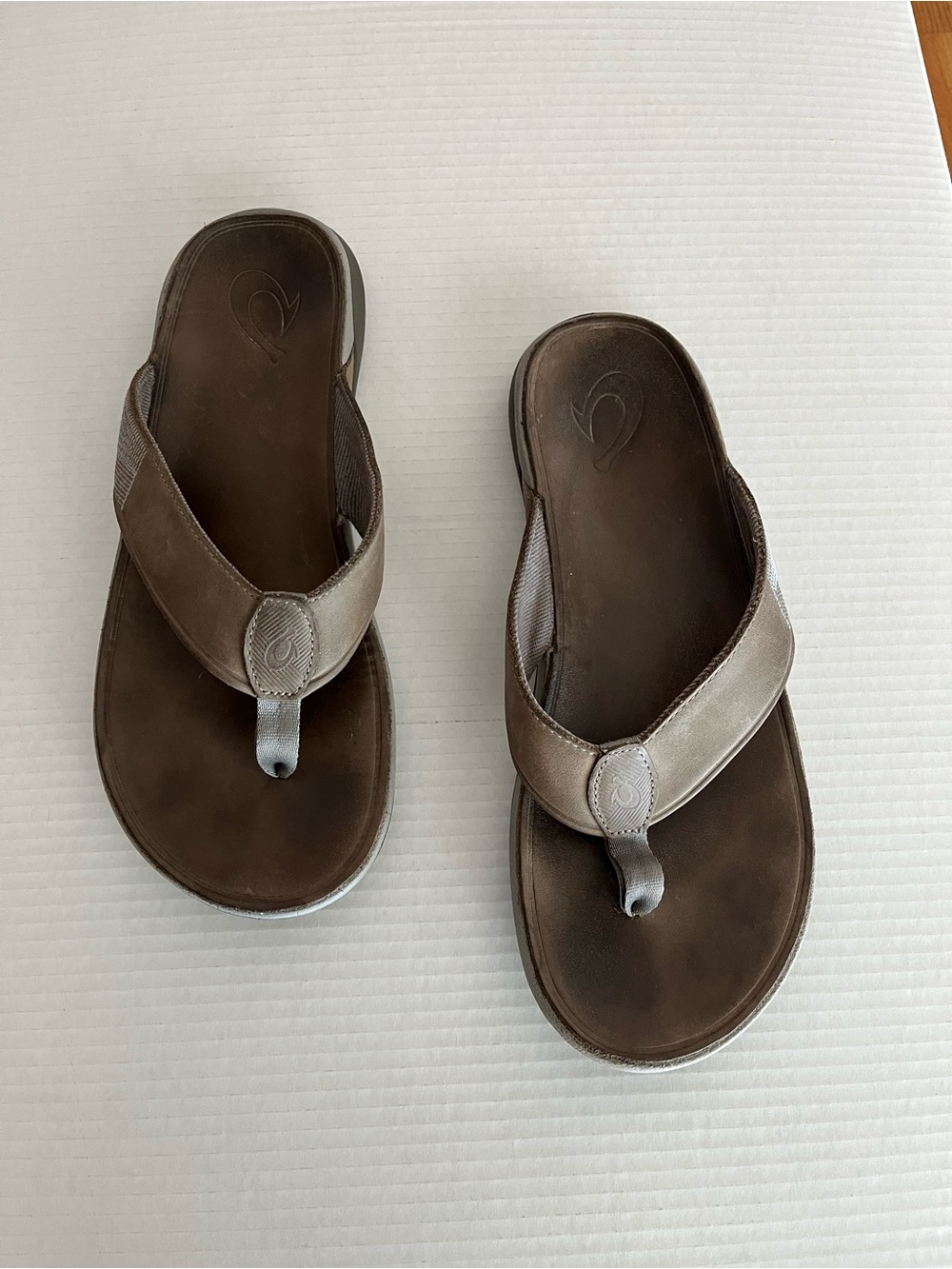 OluKai Tuahine Waterproof Leather Brown Hawaiian Sandals 10465-4Q4Q  Size 12 - Picture 2 of 9